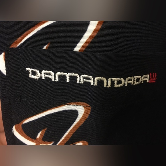 Damani Dada Navy Blue, Brown and White Logo Long sleeve Dress Shirt! XXL - Picture 6 of 7